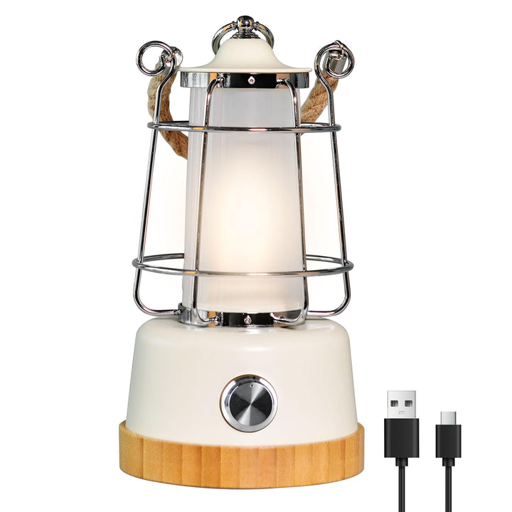 HARPER LIVING Wiederaufladbare LED-Laterne im Retro-Stil, 6 W, 370 Lumen, 5000 mAh, dimmbar, Farbwec