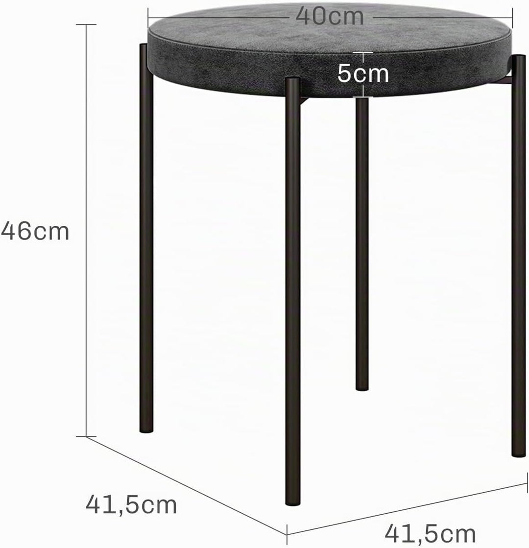 HOMCOM Esszimmerhocker 4er Set Stapelhocker Hocker aus Metall mit Samtoptik Küchenhocker Polsterhock