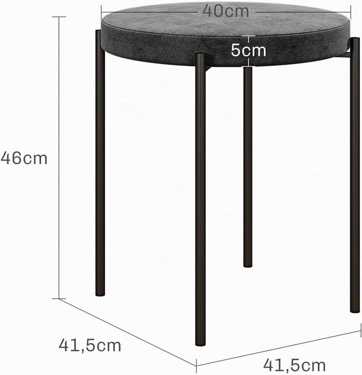 HOMCOM Esszimmerhocker 4er Set Stapelhocker Hocker aus Metall mit Samtoptik Küchenhocker Polsterhock