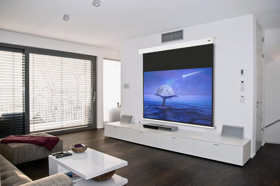 celexon Professional Motor-Leinwand 65" | 120x120 cm 1:1 | elektrische 4K,Full-HD Beamer-Leinwand fü