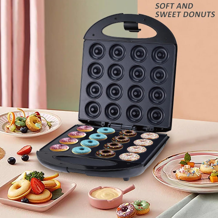 SOKANY SK-08002 1400W Donut Maker, Mini-Donut-Maker für 16 Mini-Donuts, Antihaftbeschichtung, Automa