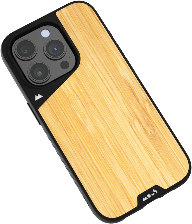 Mous Hülle für iPhone 15 Pro Max MagSafe Kompatibel Case - Limitless 5.0 - Bambus - Handyhülle iPhon