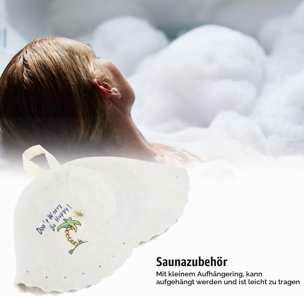 Restokki Saunahut - Filzhut für Damen und Herren inkl, Sauna-Ratgeber - Ideales Sauna Zubehör, Sauna