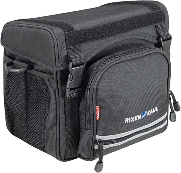 KLICKfix Unisex – Erwachsene klick Fix Allrounder Lenkertasche, Schwarz, one Size Bundle mit Lenkera