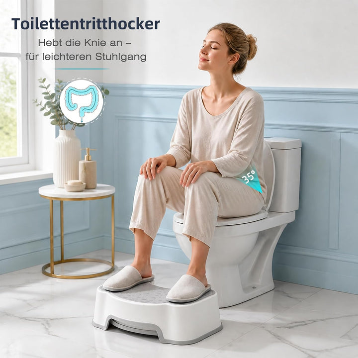 Toilettenhocker für Erwachsene, Tritthocker Kinder 2 Stufen