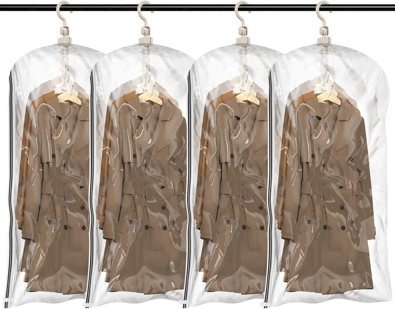 TAILI Hängende Vakuumbeutel für Kleidung, 4 Packungen (105×70 cm), Vakuumierbeutel Kleidung für Anzü