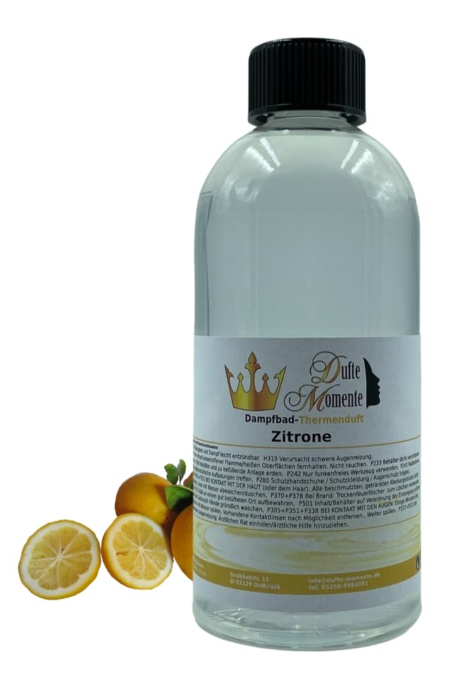 Dufte Momente Dampfbad Duftkonzentrat Zitrone 500ml – naturreine ätherische Öle – spritzig & erfrisc