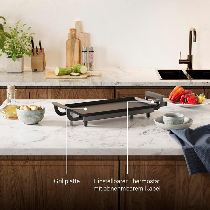 Princess 102209 Table Chef Economy Tischgrill, 43 x 23 cm Kochfläche, einstellbarer Thermostat, BPA-