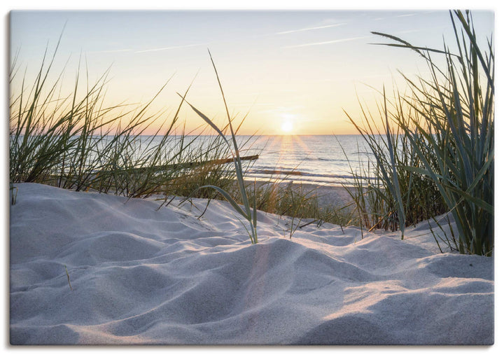 ARTland Leinwandbilder Wandbild Bild Leinwand 70x50 cm Strand Küste Ostsee Dünen Meer Landschaft Nat