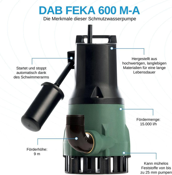 DAB FEKA 600 MA 0,70 HP Abwasserpumpe mit Feststoffen