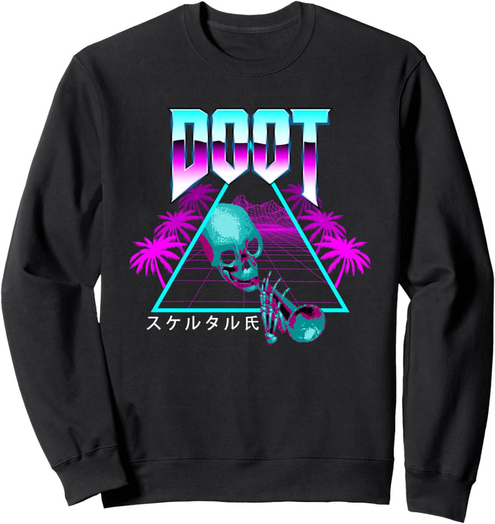 Doot Doot Mr Skeltal Synthwave Retro Streetwear Sweatshirt