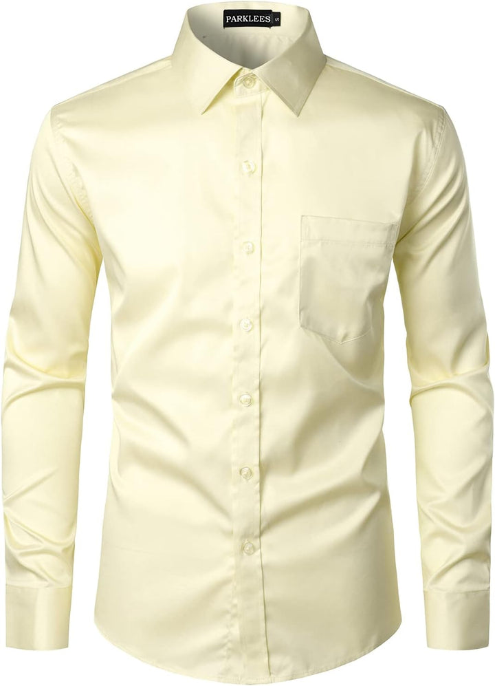 Parklees Herrenhemd, urban, modisch, Freizeit- und Businesshemd, schmale Passform, lange Ärmel, Knop