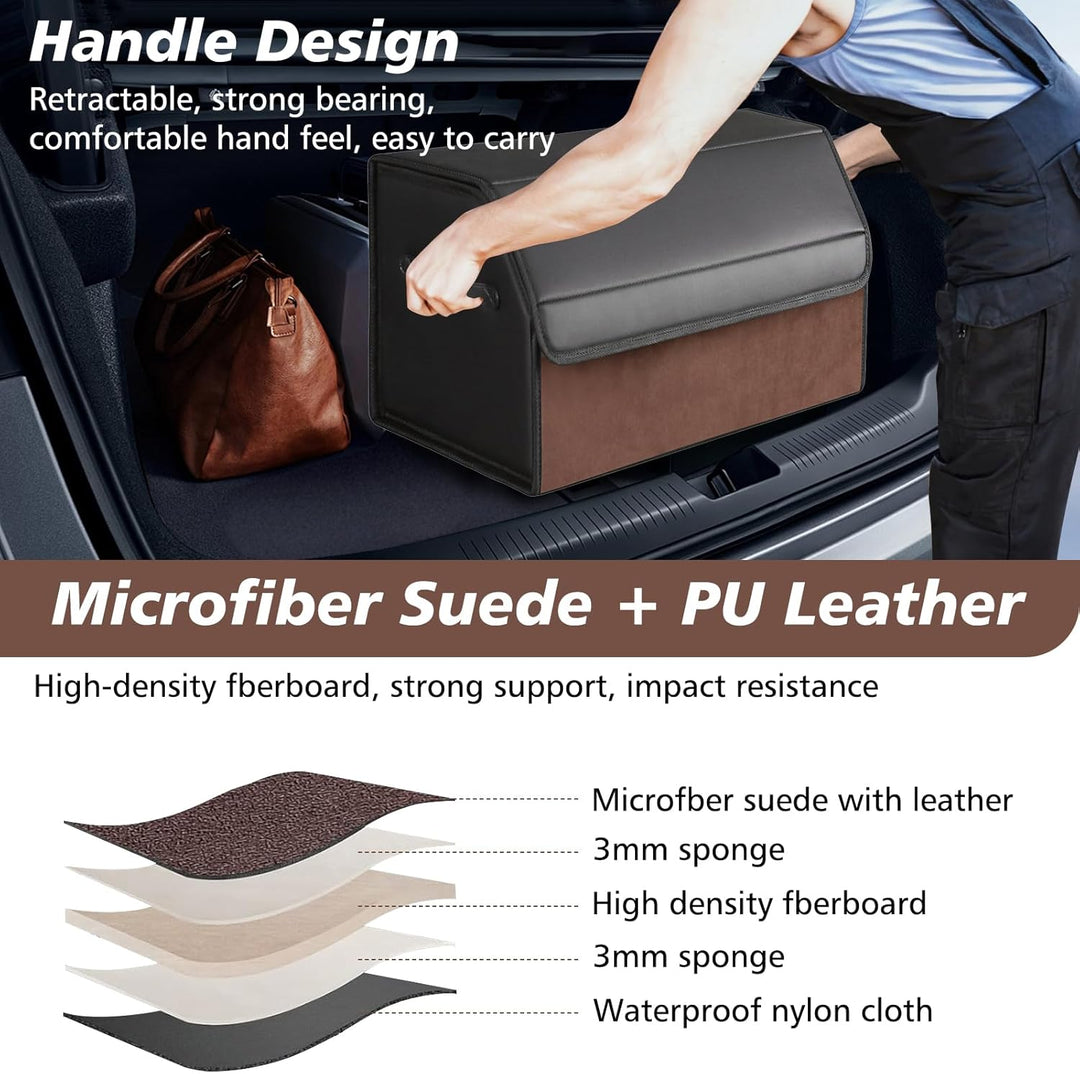 Kofferraum Organizer - Kofferraumtasche mit Deckel, Auto Kofferraum Wasserdicht, Aufbewahrungsbox Au