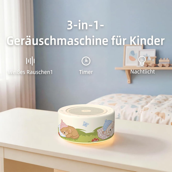 KIPCUSH Weisses Rauschgerät mit 30 High-Fidelity-Soundtracks, Sound-Maschine für Babys, Erwachsene,