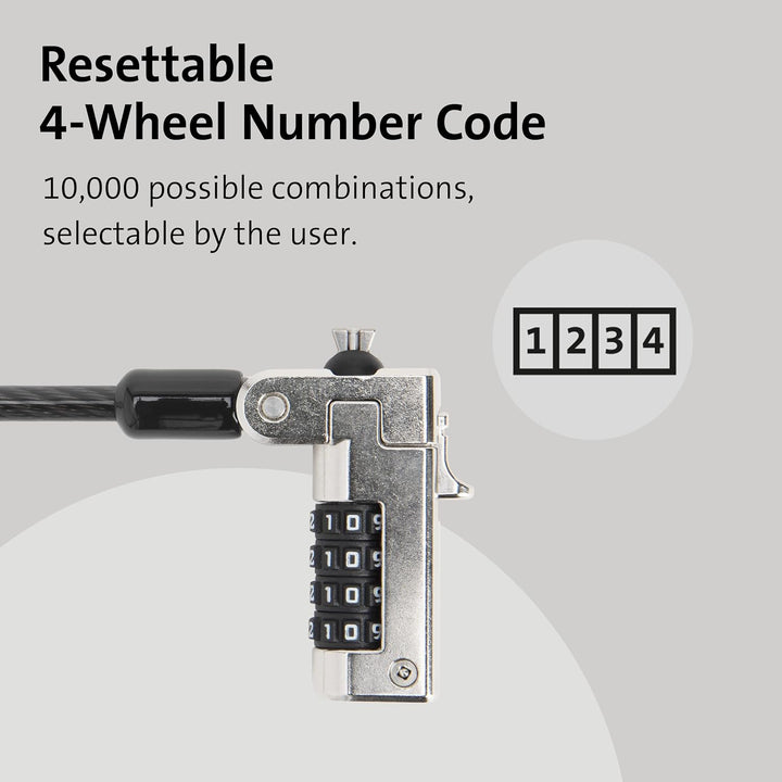 Kensington N17 Dell Notebook-Schloss – Kombination (K68008WW) schwarz, Kombination