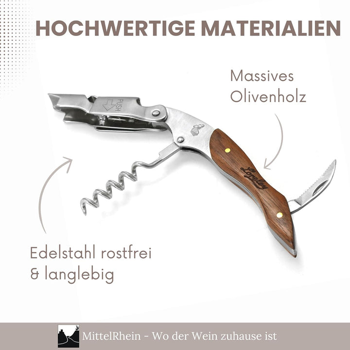 LORELEY MITTELRHEIN Germany Premium Kellnermesser | Korkenzieher | Weinöffner | Flaschenöffner aus O