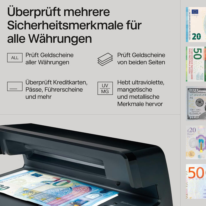 Safescan 70 UV-Falschgeldprüfgerät zur Prüfung von Banknoten, Kreditkarten und Ausweisen - UV-Geldsc