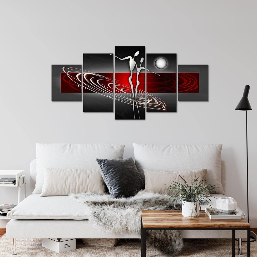 Runa Art Wandbilder Abstrakt Figuren 5 Teilig Bild auf Vlies Leinwand Deko Wohnzimmer Schlafzimmer L