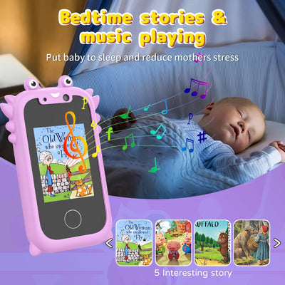 Ashfly Kinder Handy, 2,4“ Kinder Smartphone Touchscreen Telefon Spielzeug Handy mit 1080 HD Dual-Kam