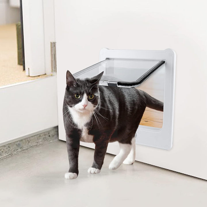 Enjoying Katzenklappe - Aussen Grösse 23,5 x 27,5 cm, 4 Wege Verriegelung Sicherheits-Haustiertür We