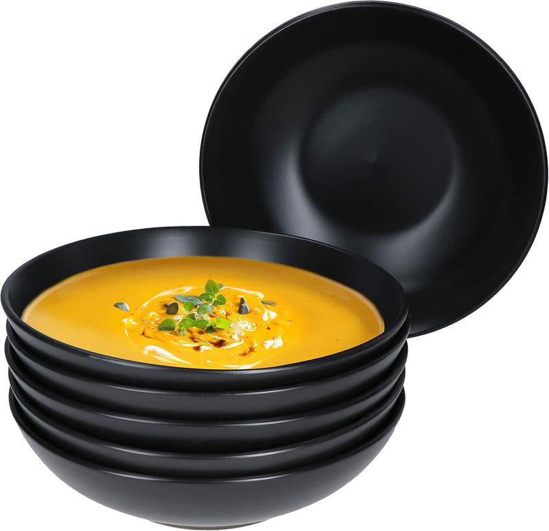 MamboCat Kattegat 6er Set Suppenteller tief I 500 ml I 6 Personen I Schwarz matt I Soup Bowl, Salat-