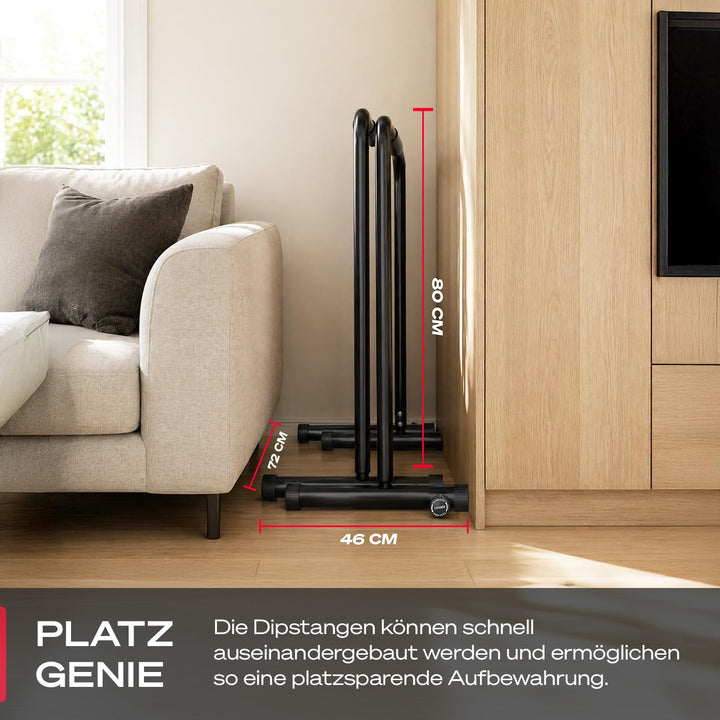Sportstech, Dip Station Barren höhenverstellbar + App-Coaching PT500 | Dip Stange, Parallettes & Cal
