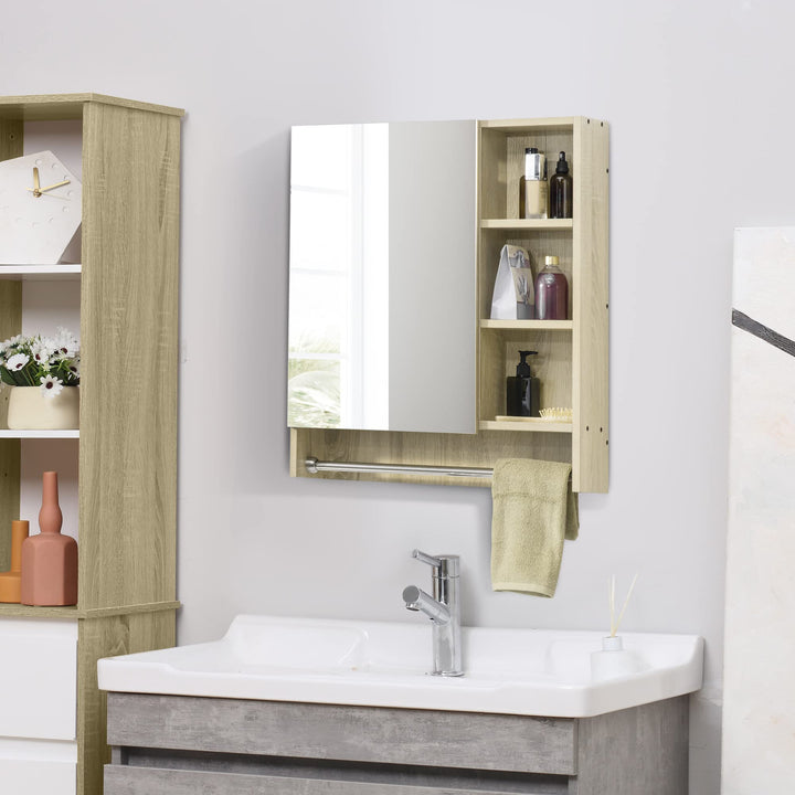 kleankin Spiegelschrank Badezimmer Wandschrank Badspiegelschrank mit Soft-Close-Funktion Badmöbel mi