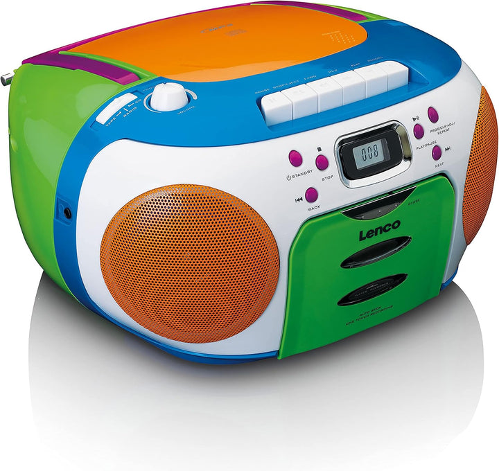 Lenco SCD-971 -Kinderradio - Kassettenradio mit CD - CD-Radio - Kassettenplayer - Stereo Lautspreche