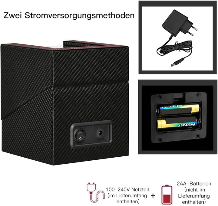 Automatische Uhrenbeweger Box,luxuriöser Uhrenbeweger,Uhrengehäuse mit leisem Mabuchi Motor,Batterie