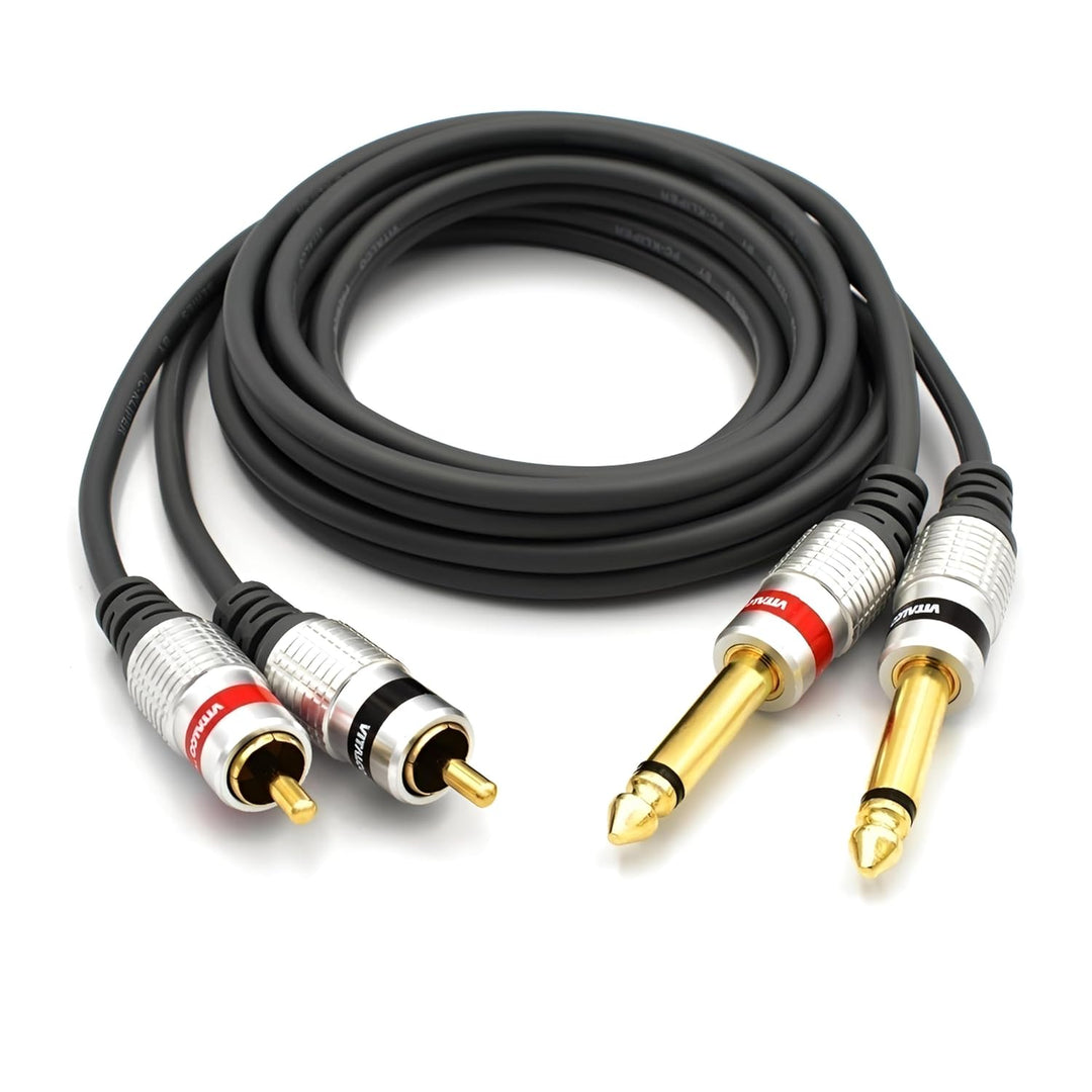 Cinch auf 6.3mm Klinke Kabel 7,5m 2X Male Chinch Stecker zu 2X Grosse Klinke Mono Audio Adapter MK50