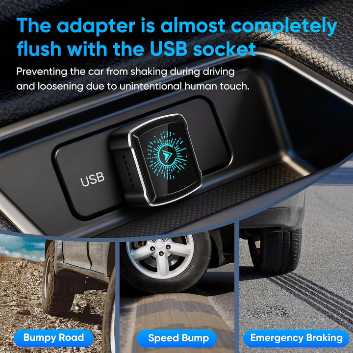 MYPIN 2-in-1 Wireless CarPlay Adapter für iPhone und Android Auto, Plug & Play Konnektivität, Kompat