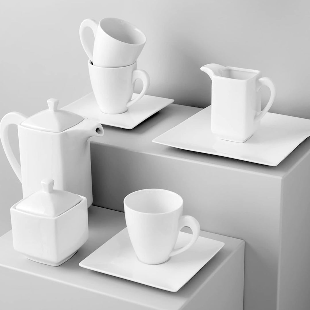AMBITION Kaffeeservice Porto 17 Tlg. 6 Personen Porzellan Kaffeegeschirr Kaffeegedeck Tassen Unterta