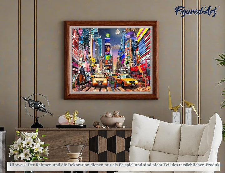 Figured'Art Malen Nach Zahlen Erwachsene Mit Rahmen Timesquare - Paint by Numbers Basteln DIY Bastel