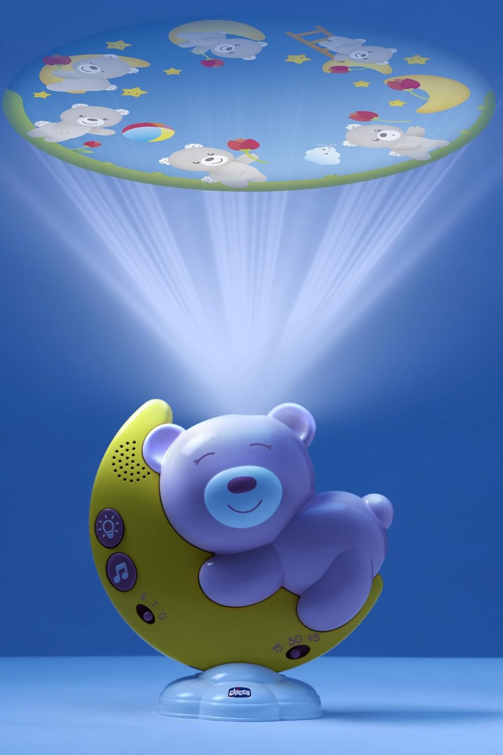 Chicco Next2Moon Kinderbett-Projektor mit Licht und Geräuschen, beweglich, abnehmbares Panel und Kar