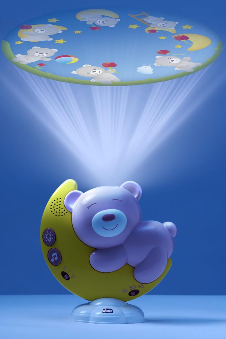 Chicco Next2Moon Kinderbett-Projektor mit Licht und Geräuschen, beweglich, abnehmbares Panel und Kar