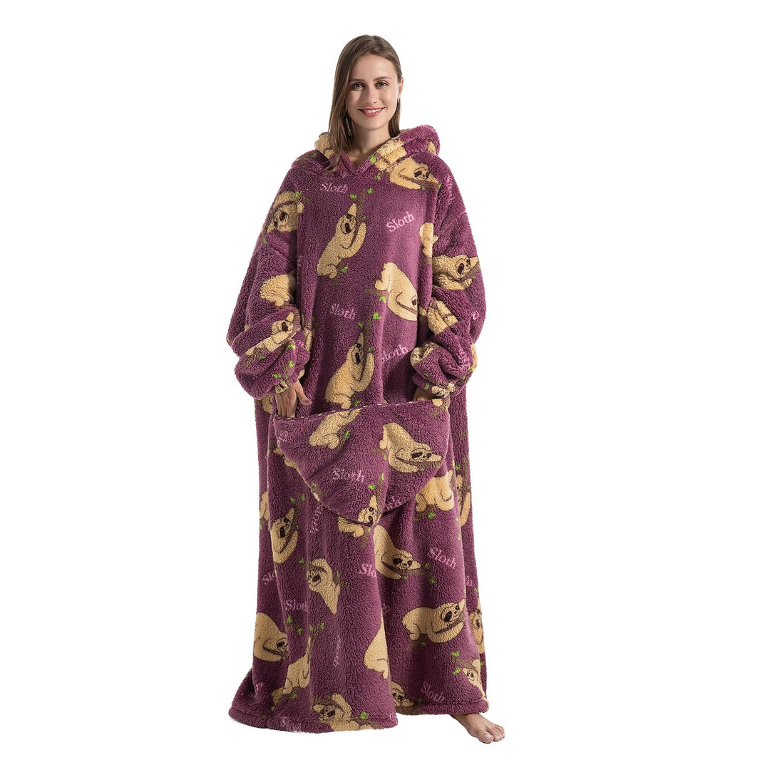 Ultra Weiche Hoodie Decke mit Ärmeln Warme Flanell Decke zum Anziehen für Zuhause Sofa und Bett, Kus