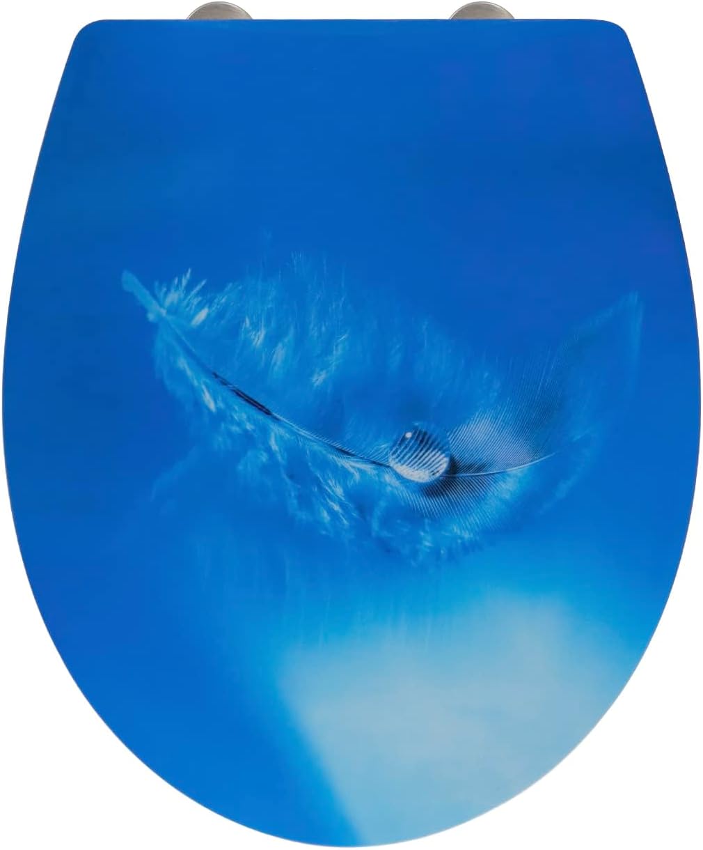 Fanmitrk WC Sitz mit Absenkautomatik, Toilettendeckel Duroplast, Klodeckel mit Schnellverschluss, Kl