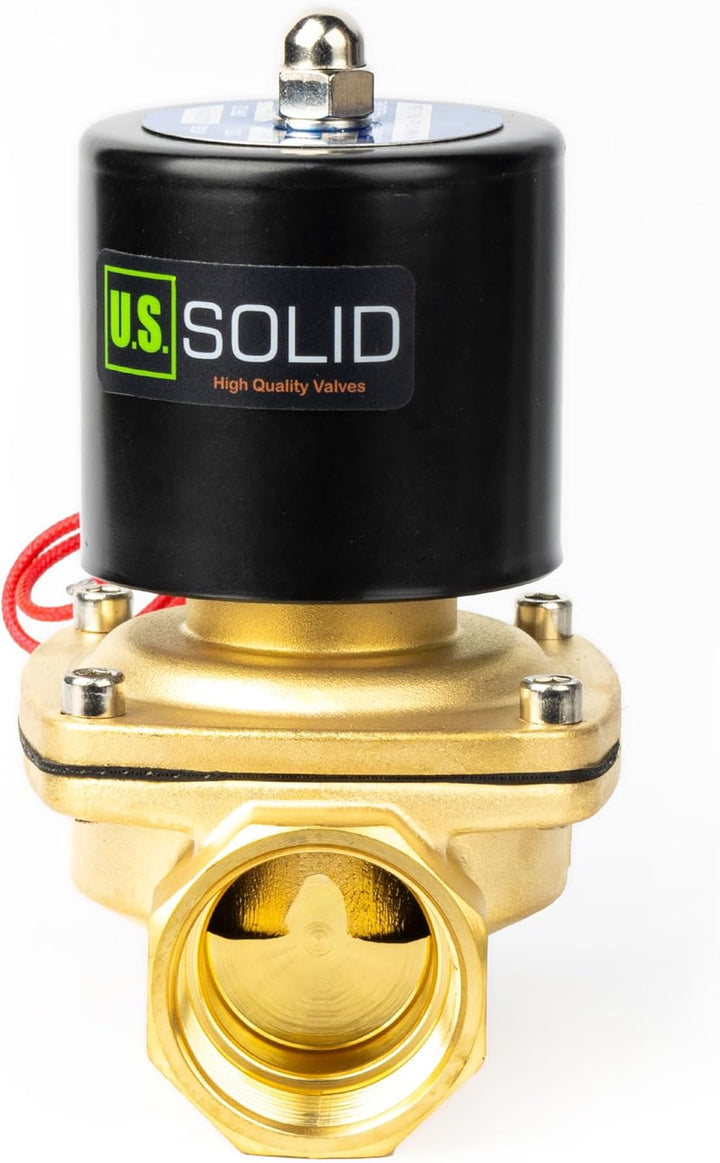 U.S. Solid 1-1/4" Messing Elektrisch Magnetventil 230V AC stromlos geschlossen VITON Wasser Luft Öl