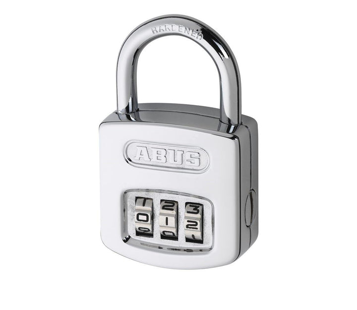 ABUS Zahlenschloss 160/40 - Vorhängeschloss in hochglanz-verchromter Optik - mit individuell einstel