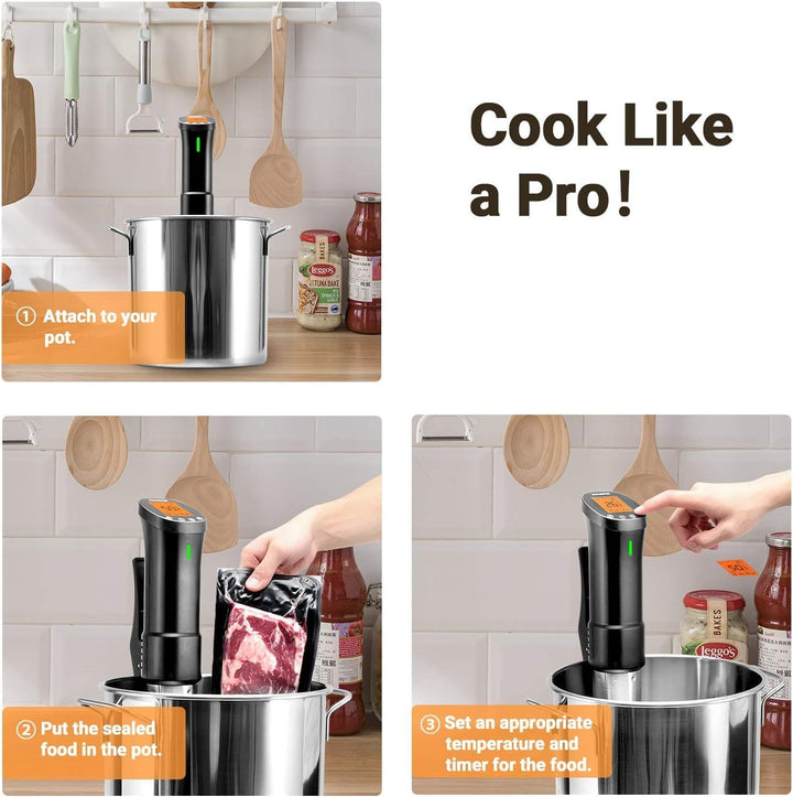 Inkbird Wlan INK-200W Sous Vide Stick + EVA Tasche Schutz hülle Etui,Sous Vide Garer App-Steuerung,3