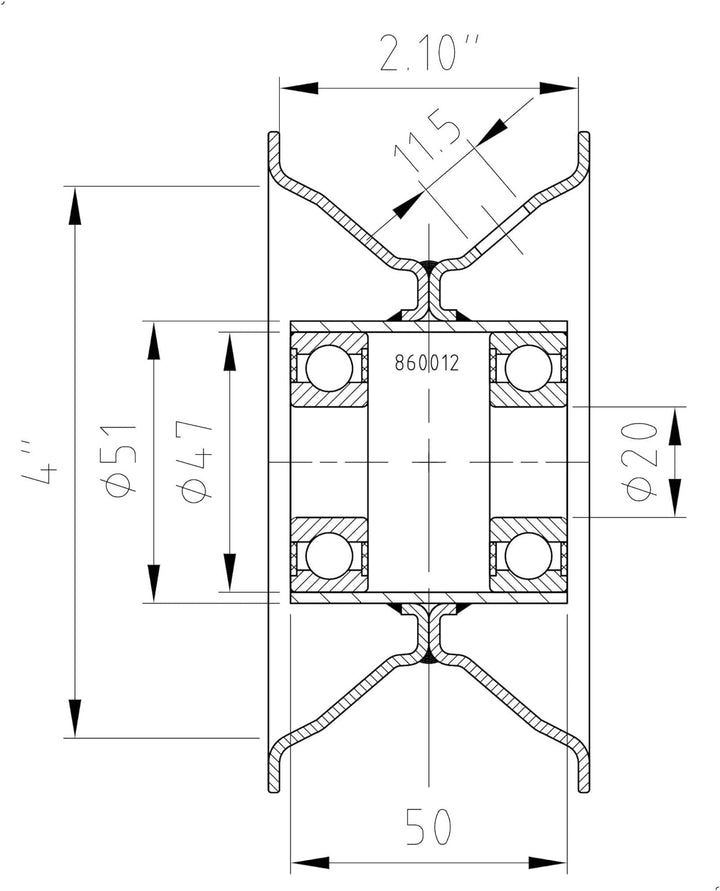 Komplettrad 110/85-4 (11x4.00-4), 4PR, TT, Kenda K358 - Block, Nabe: 20x50mm