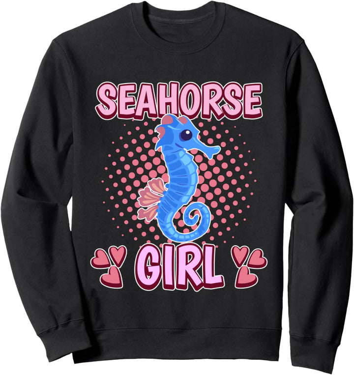 Damen Seahorse Girl Mädchen Seepferdchen Sweatshirt