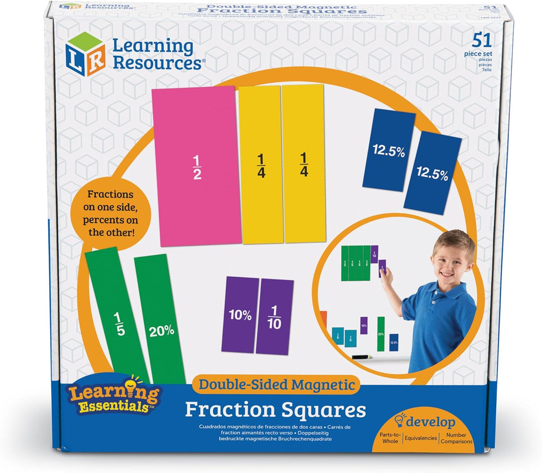 Learning Resources Doppelseitige magnetische Bruchrechenquadrate
