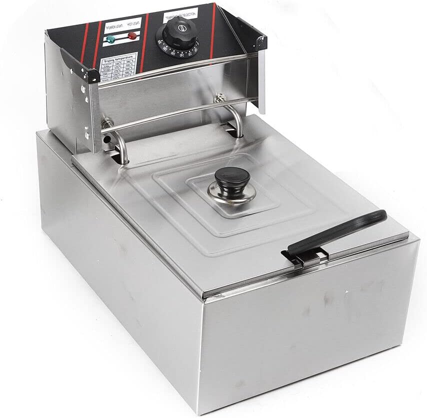 Elektrische Fritteuse, 5,5 l, Thermostat, Edelstahl, Deep Fry, elektrische Fritteuse, mit Korb