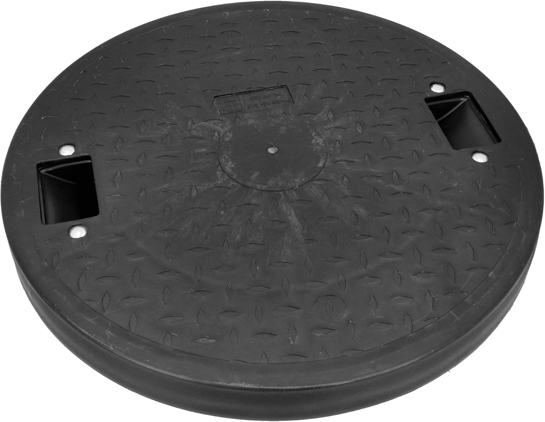 Schachtabdeckung Kunststoff Rund Ø DN600 Schwarz PP Kanaldeckel Schachtdeckel | Abflusssteigrohr Roh