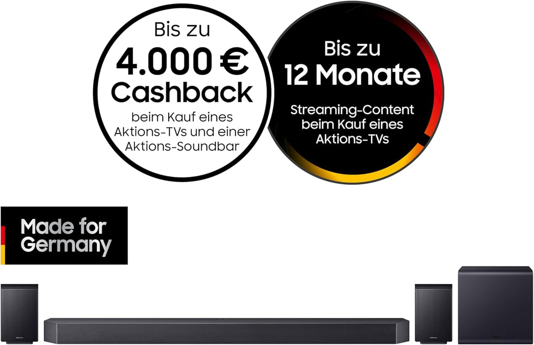 SAMSUNG HW-Q995GF Q-Series 11.1.4-Kanal-Soundbar für Fernseher, Kabelloser 8"-Dual-Subwoofer, 4.0.2-