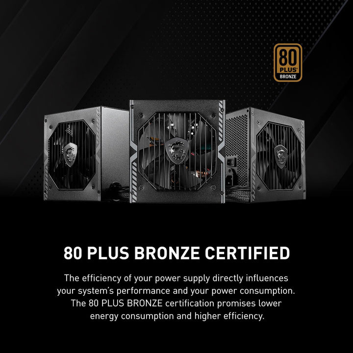 MSI MAG A650BN Netzteil, EU-Stecker - 650W, 80 Plus Bronze zertifiziert, ATX-Netzteil, 12V Single-Ra