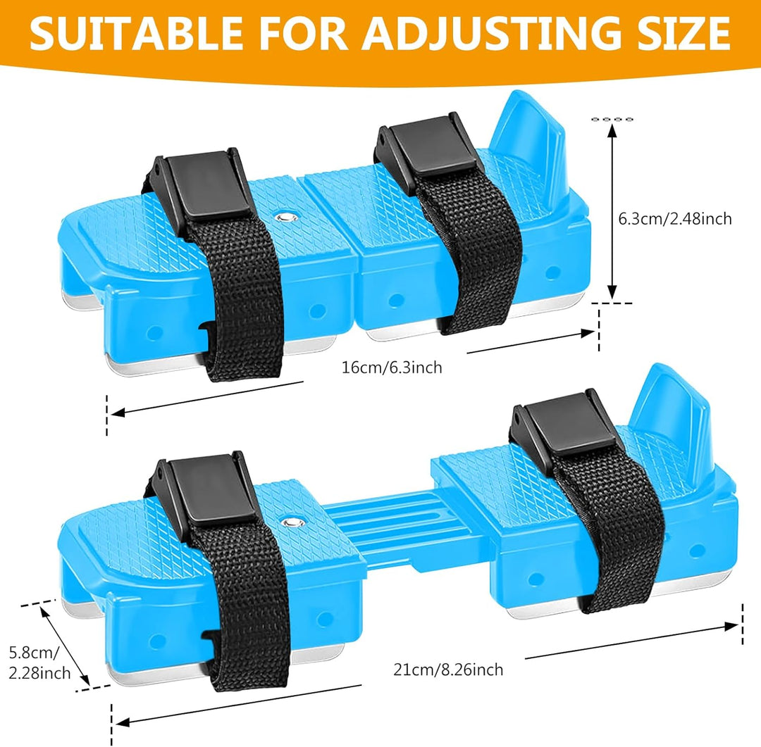 Schlittschuhe für Klein, Verstellbare Schlittschuhe, Doppelrutschen Gleitschuhe Schneegleiter mit Zu