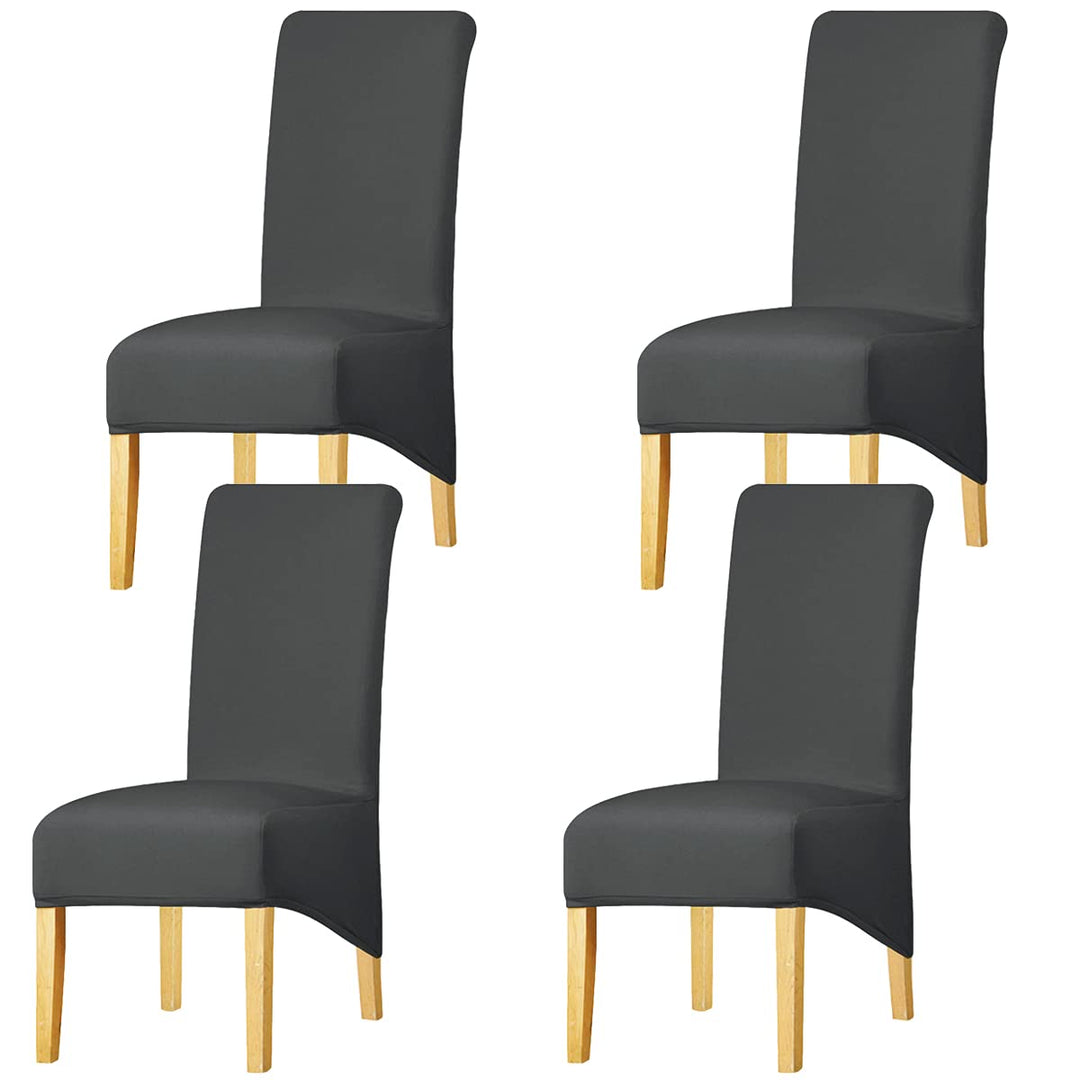 KELUINA Stuhlhussen mit hoher Rückenlehne, Solider Stoff, Stretch, Grösse XL, für Esszimmer, für Zuh