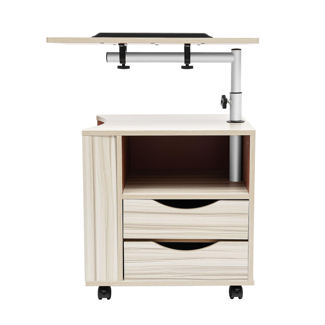 Eieblek Mobiler Beistelltisch Höhenverstellbarer Pflegetisch für Bett mit 4 Rollen, 60×40cm Laptopti